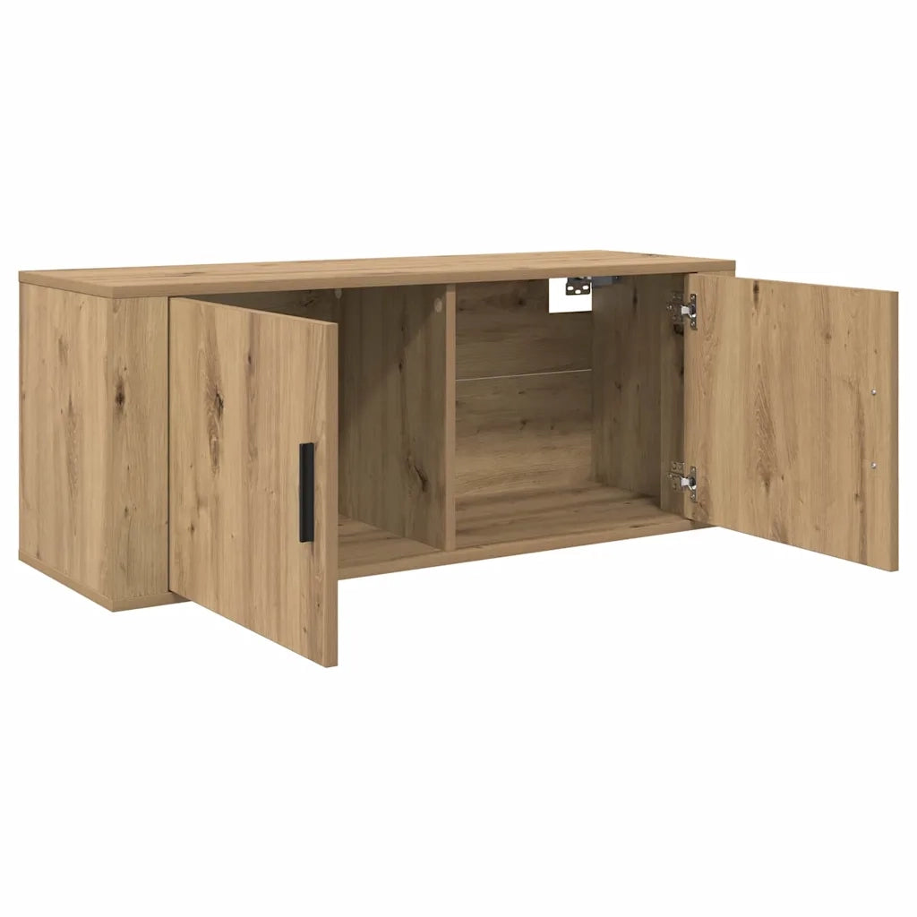 Mobile TV da parete-Mobile TV a Muro-Credenza TV Rovere artigianale 100 x 34,5 x 40 cm