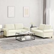 Set di Divani 2 pz con Cuscini Crema in Vellutocod mxl 131049