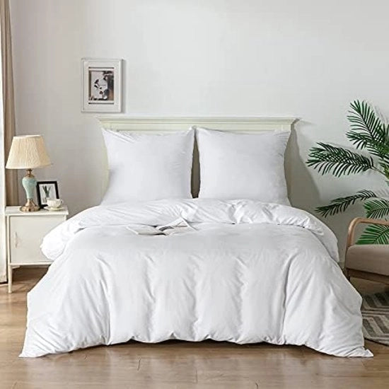 Set di coperte da letto, 3 pezzi, coperta da letto e cuscini, super morbido, (bianco, 200 x 200 cm + 2 x 80 x 80 cm)