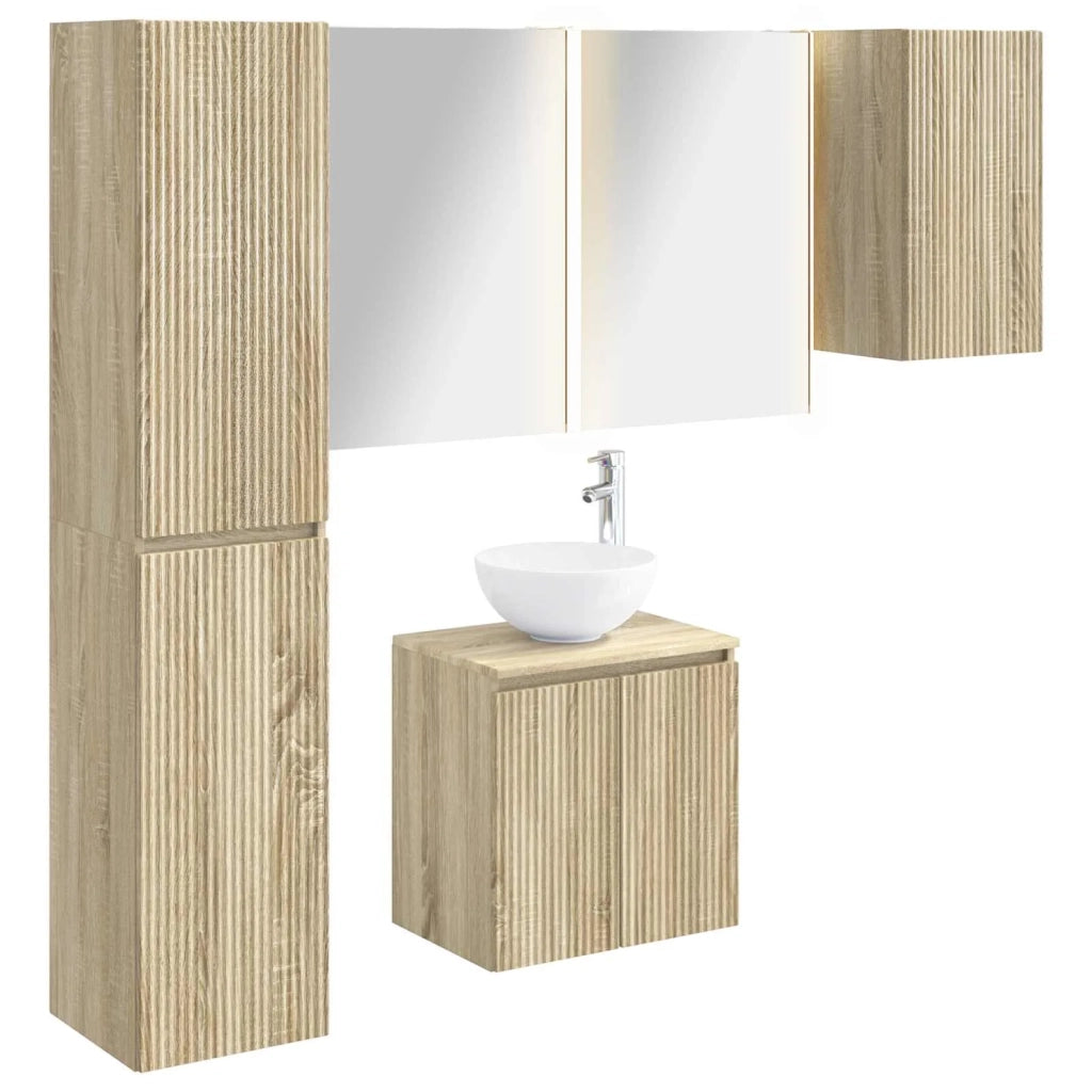 Set di Armadi da Bagno 5 pcs Rovere Sonoma 53 x 15,5 x 70 cm 3407305