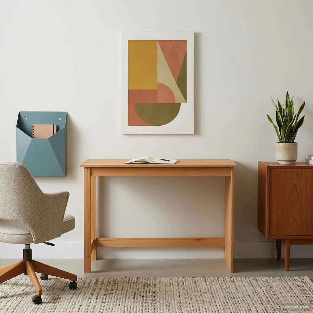 Scrivania Marrone miele 112 x 50 x 75 cm Legno di Pino Massello