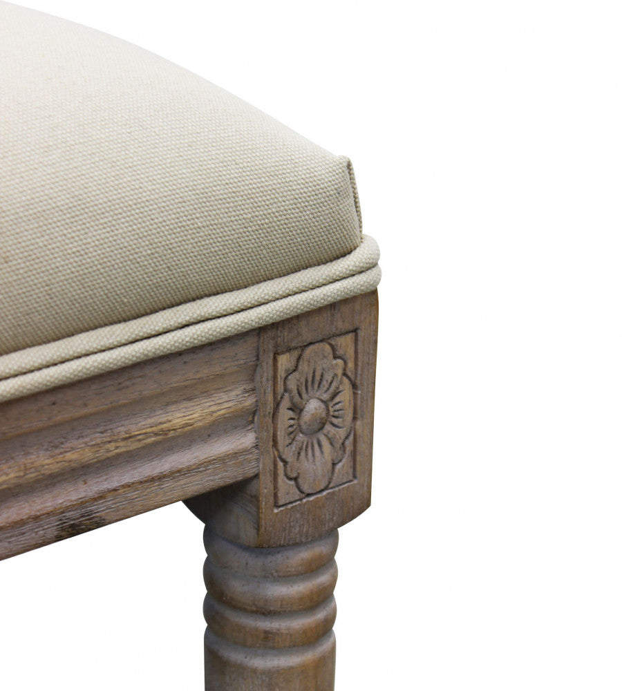 Panca Margi in Tessuto 125x45x48 h cm in Legno Beige