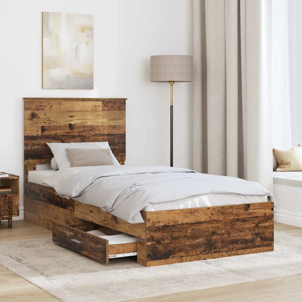 Struttura del letto Legno vecchio 90 x 190 cm Legno multistrato