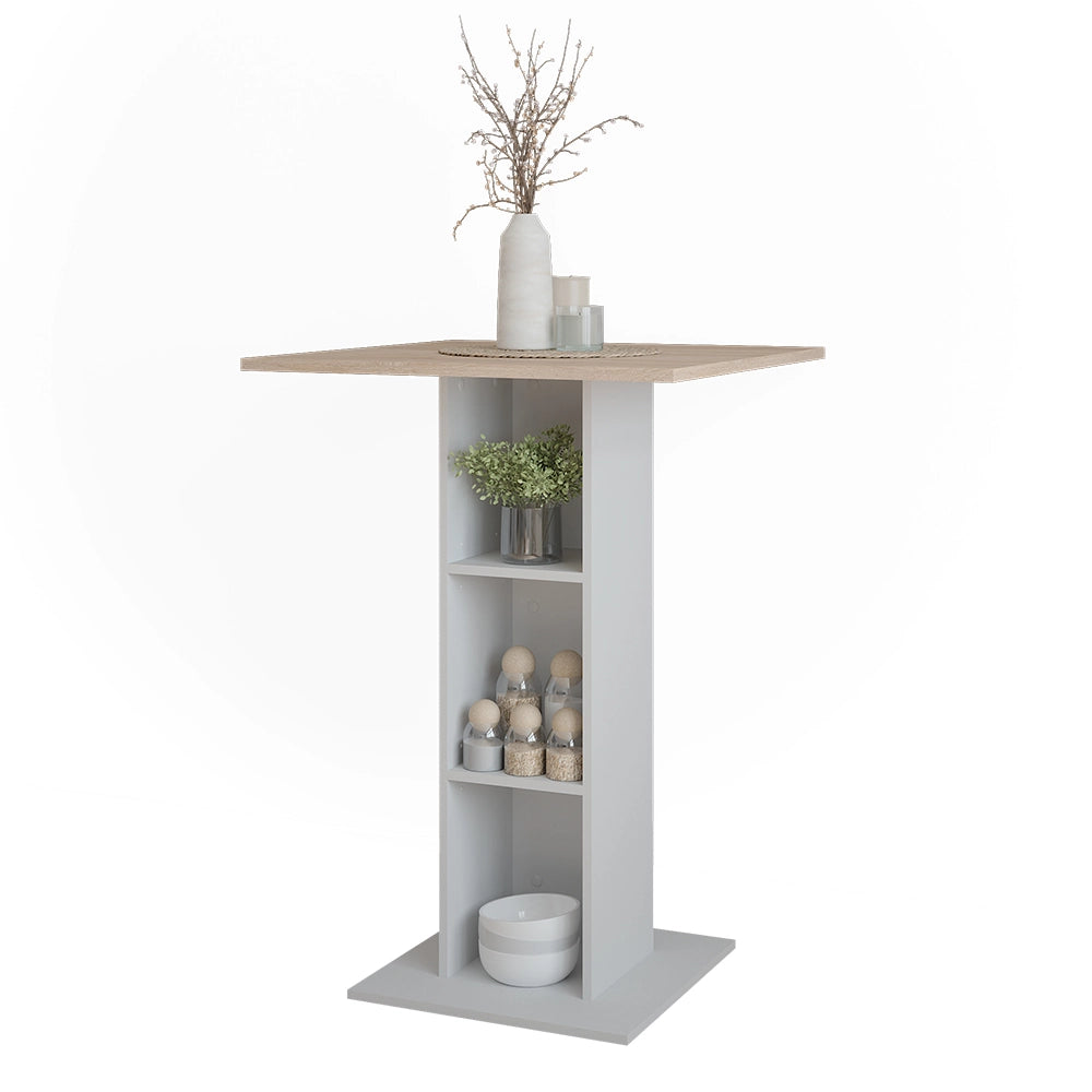 Vicco Tavolo da bar Bianco/Sonoma 75 x 75 cm