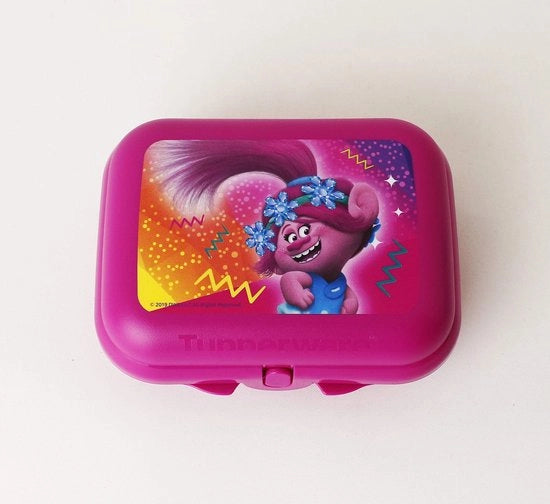 Twin Borsa da Picnic per Colazione e Spuntino, Dimensione 2, Trolls Rosa + Kiwi, Coperchio