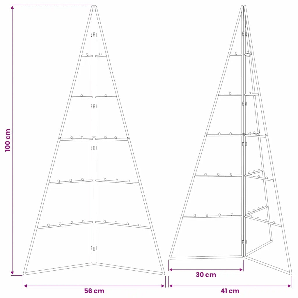 Albero di Natale Decorativo in Metallo Nero 100 cm 359600