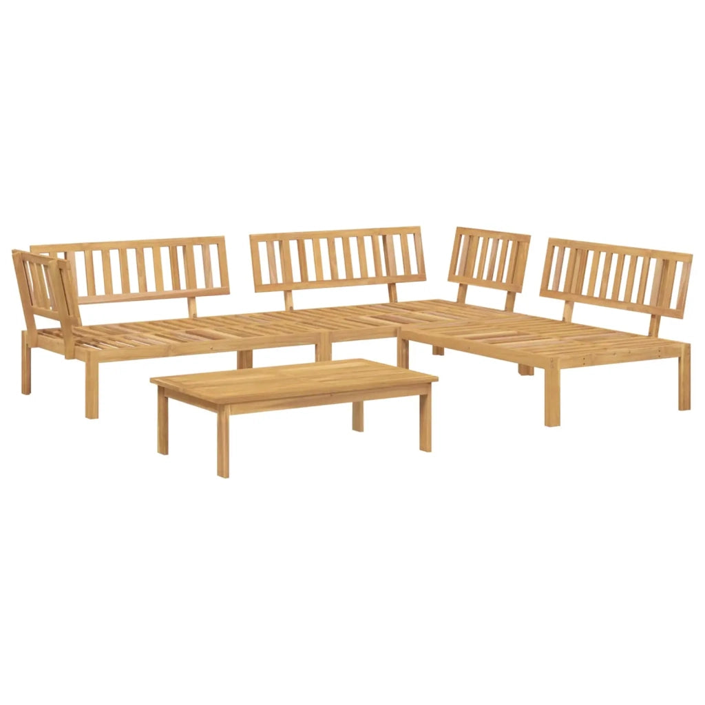 Set di divani 4 pcs Antracite Legno di Acacia Massello 3418384