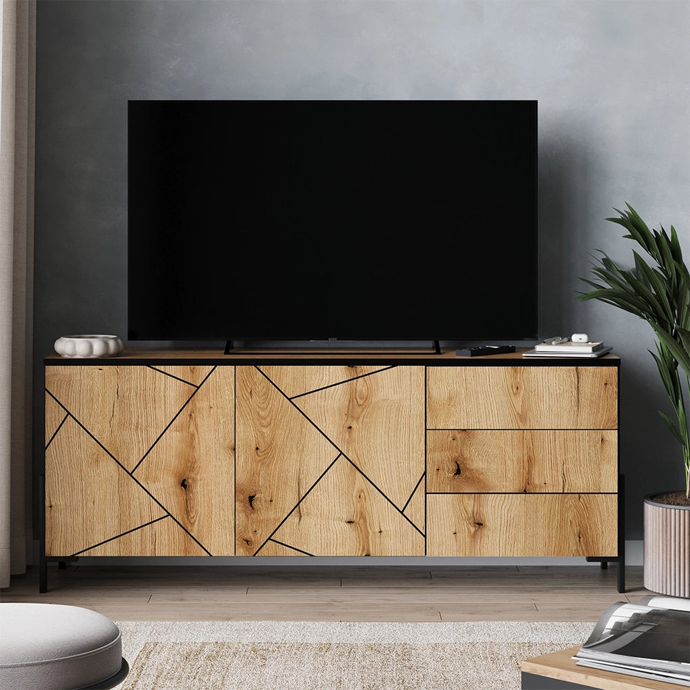 Vicco Mobile tv Rovere 150 x 60 cm con ante e cassetti