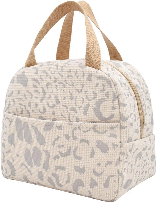 Borsa a lato per donna e uomo, 6L mini zaino a conchiglia, piccola borsa isolante per picnic, lavoro, scuola, viaggio (6L, beige)