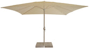 Ombrellone da Giardino 4x4 m Palo Ø60 mm in Alluminio Legno Larice Telo in Poliestere Avorio