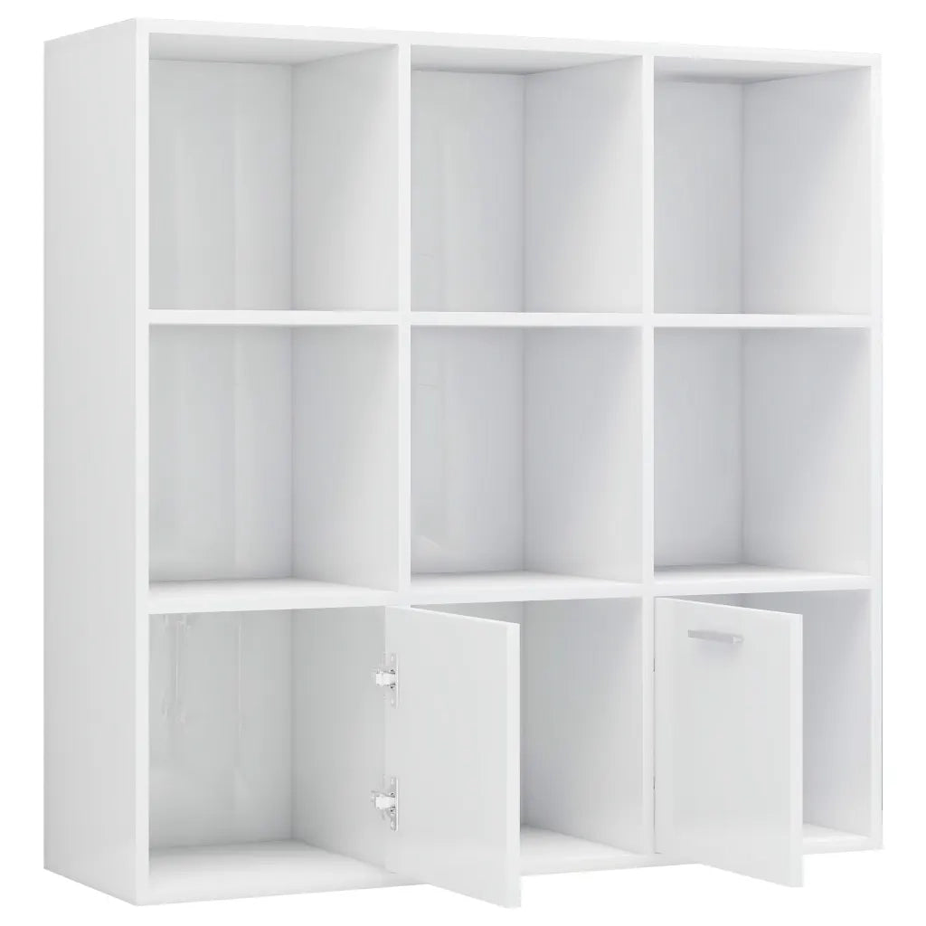 Libreria Bianco Lucido 98x30x98 cm in Legno Multistrato 801122