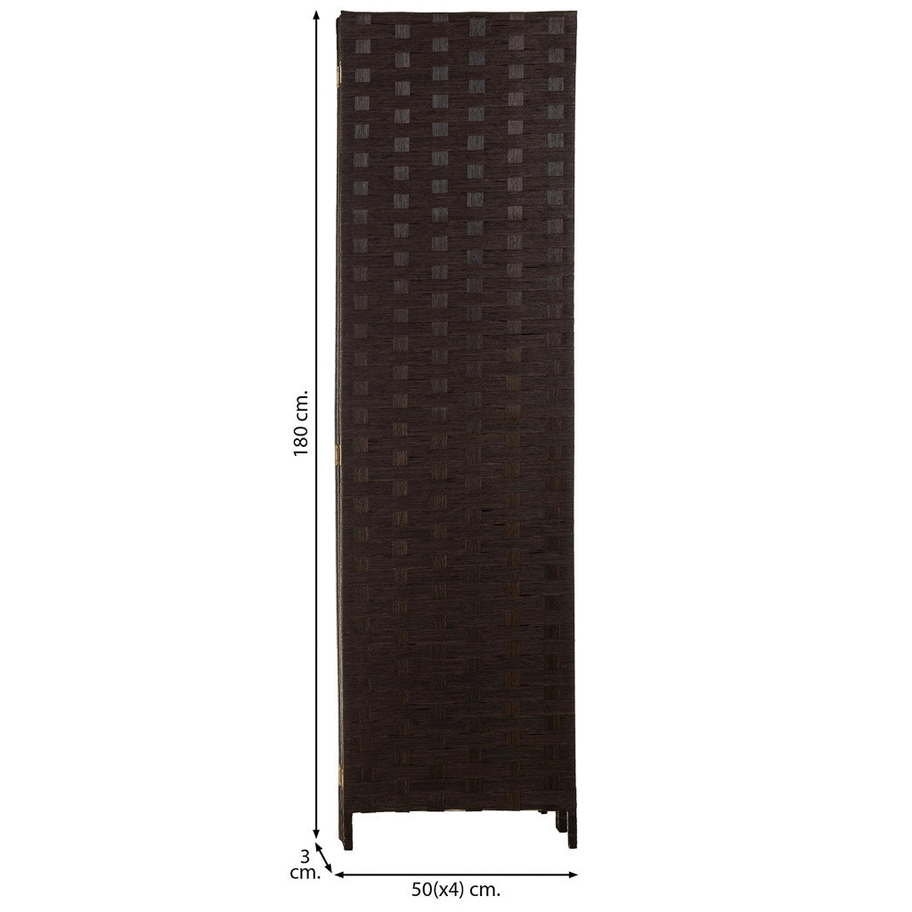 Biombo de papel trenzado 4 hojas 50(x4)x3x180h cm