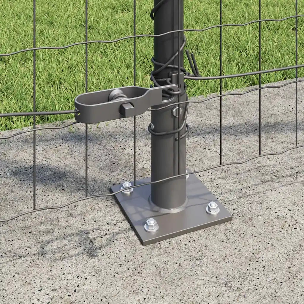 Recinzione con Posto Grigio 1,2 x 25 m Acciaio e PVC