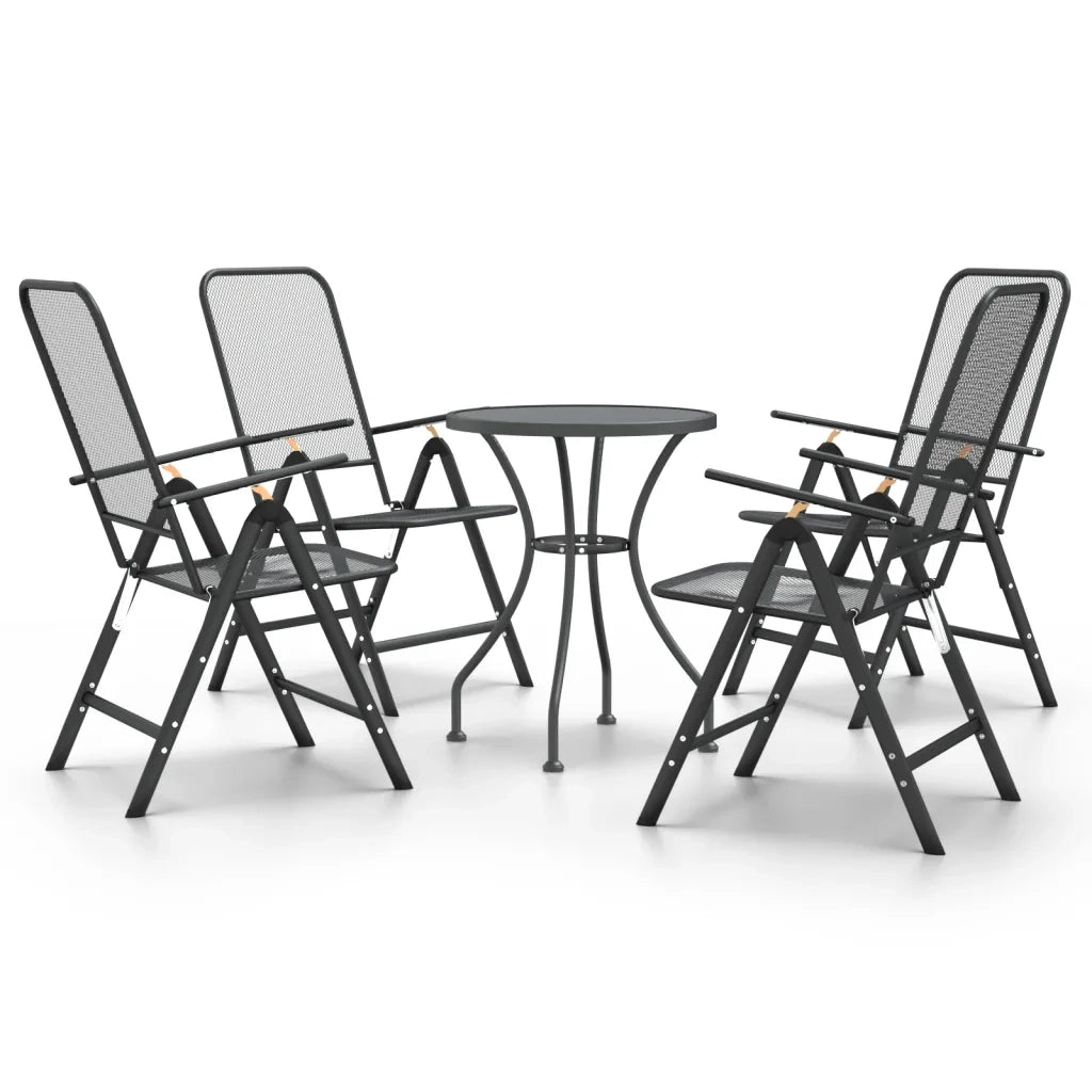 Set da Pranzo per Giardino 5pz Rete Metallica Espansa Antracite 3084710