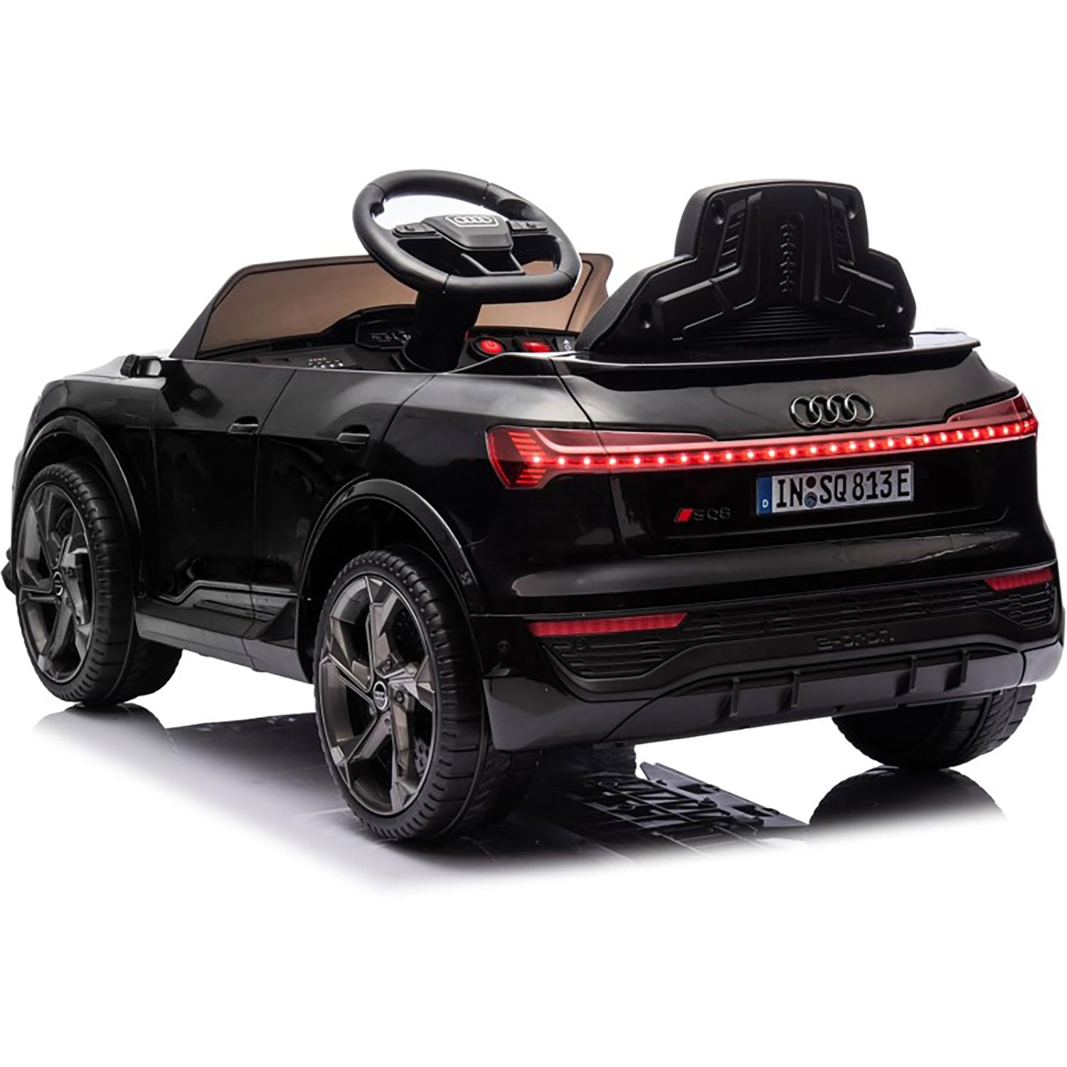Macchina Elettrica per Bambini 12V Licenza Ufficiale Audi SQ8 E-Tron con Telecomando e Sedile Pelle Nero