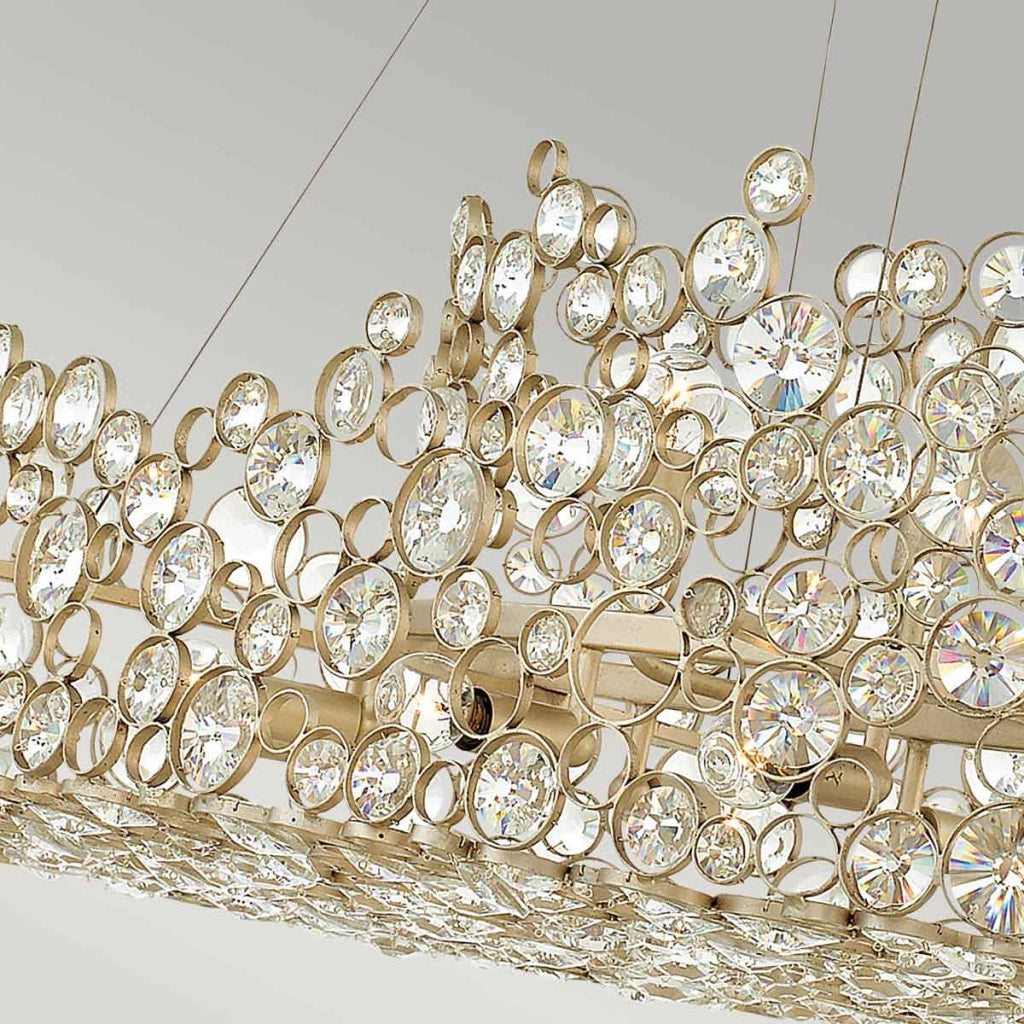Lampadario grande Anya cristalli argento cromo 10xE14 Hinkley