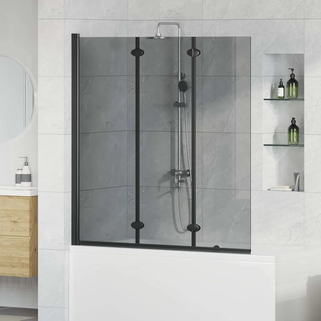 Involucro Doccia Nero 130 x 138 cm Vetro ESG e Alluminio