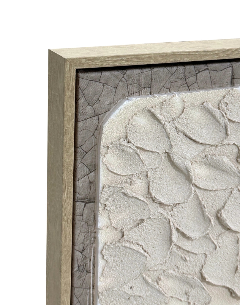 Tela incorniciata 3D Hispanohogar dipinta geometrica grigio e beige 100x70