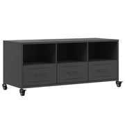 Mobile TV multimediale mensola TV credenza mobile TV sala da pranzo soggiorno camera da letto 100,5 x 39 x 43,5 cm acciaio nero 02_0025540
