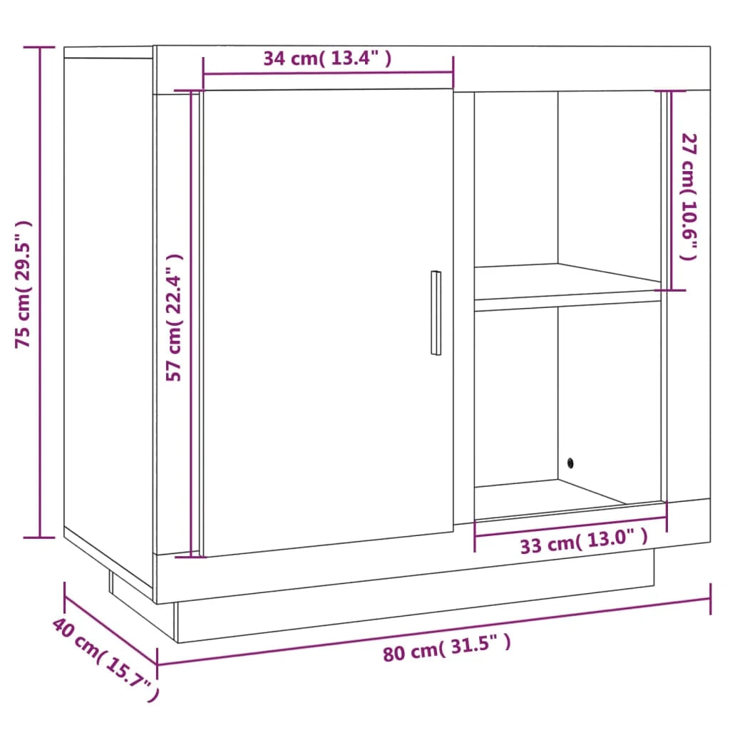Buffet credenza cassettiera armadio mobile contenitore organizer per cucina soggiorno salotto 80 x 40 x 75 cm marrone 02_0031113