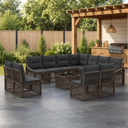 Set Divano da Giardino 12 pz Grigio polyrattan 3436043