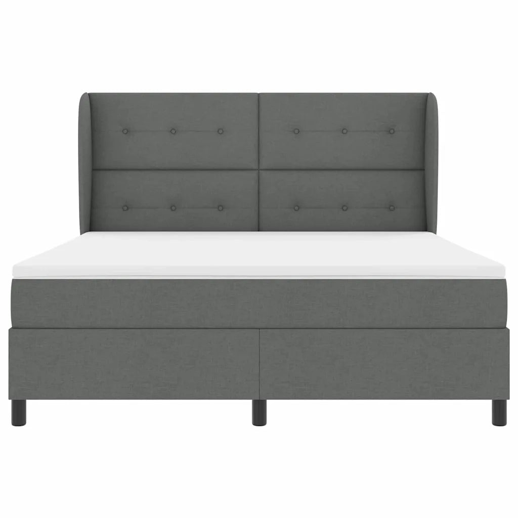 Letto a molle con materasso Grigio scuro 180 x 200 cm Tessuto 3340579