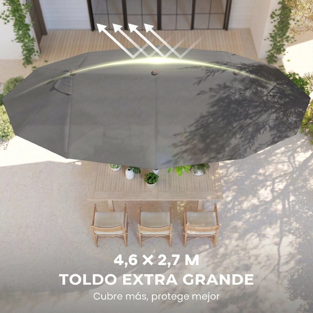 Ombrellone da giardino doppio ¨C zephmum ¨C grigio 460x270x240 cm