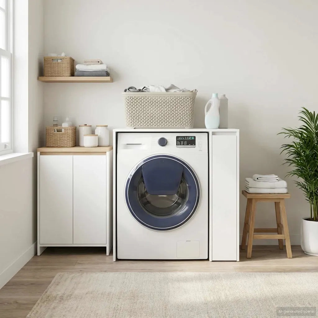Mobiletto per lavatrice con porta Bianco 87 x 60 x 89 cm 8006800