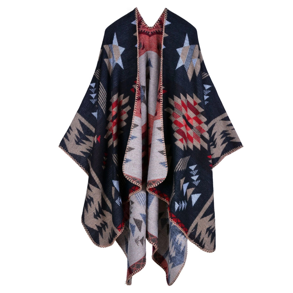 Mantella/sciarpa da donna in cashmere caldo per autunno/inverno con spacchi - Sciarpa alla moda