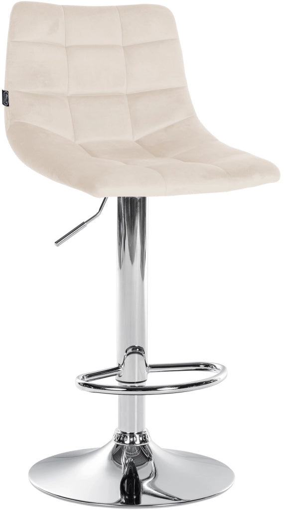 Sgabello Jerry Velvet crema,cromo