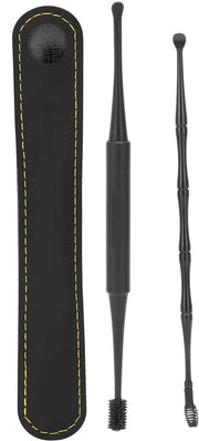 Set di pulitori per orecchie 2 pezzi - Rimuovitore di cerume - Spazzola per orecchie - Borsa di stoccaggio - Spazzola morbida - Testa di massaggio a 360° a 4 velocità