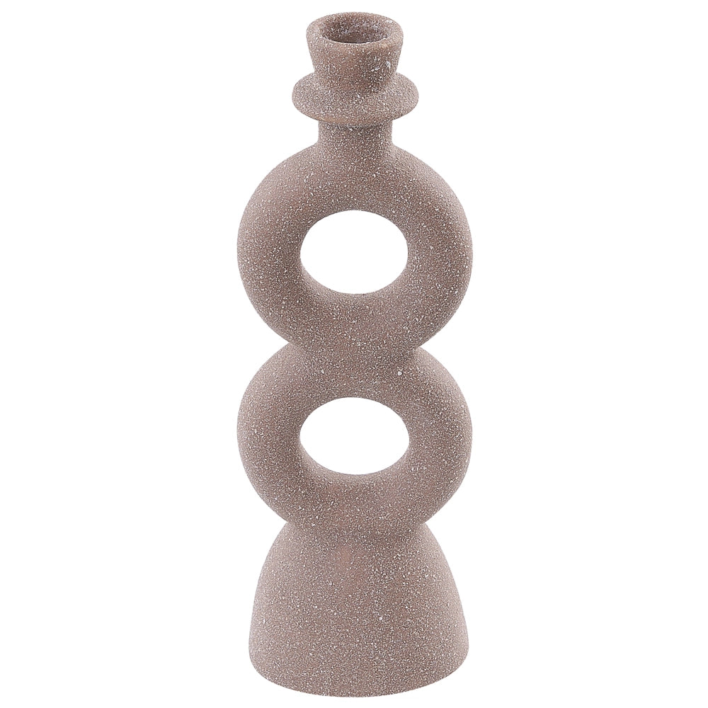 Candeliere porcellana beige 23 cm portacandele di design di forma curva decorazione accessori