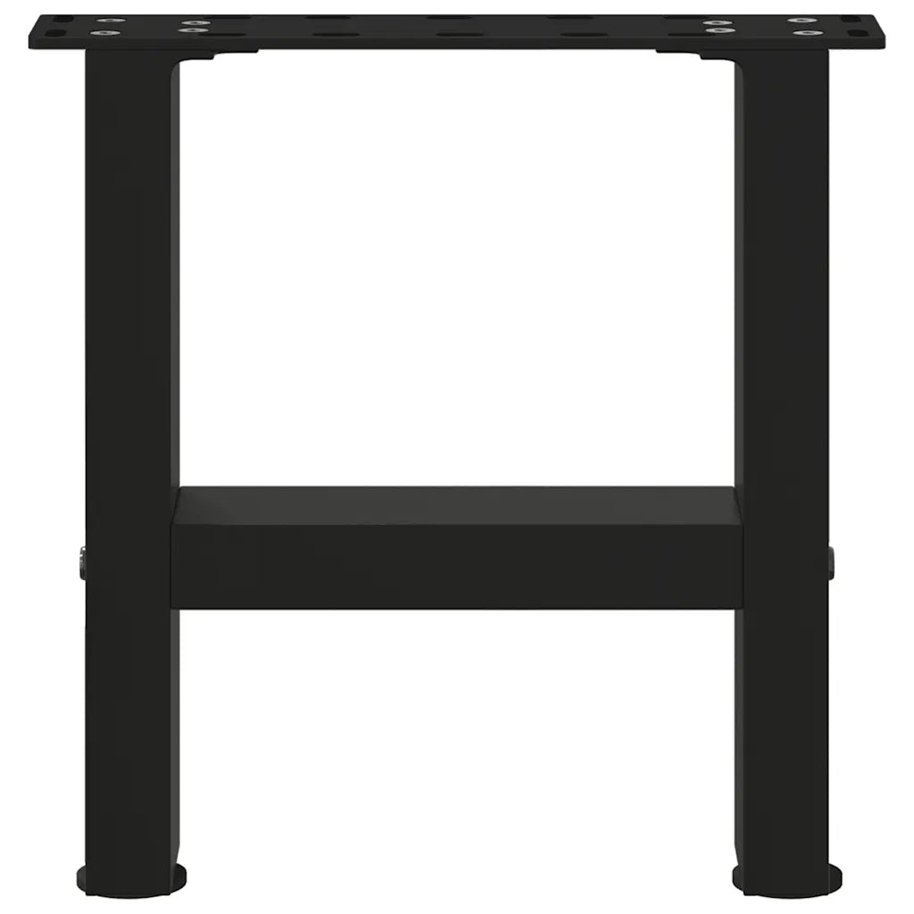 Gambe per Tavolino da Caff¨¨ Nere 2 pz-Set di 2 Gamba per Tavolo 30x(30-31) cm Acciaio