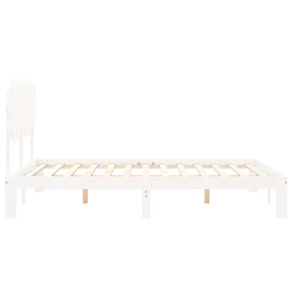 Letto senza Materasso Bianco 140x190 cm Legno Massello di Pino 3193707