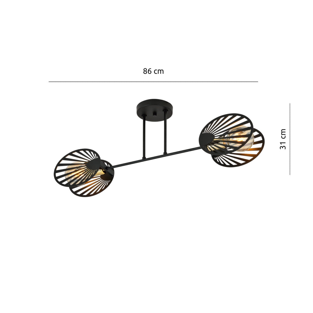 Plafoniera moderna nera LED Emibig Talia 1181/2 2xE27