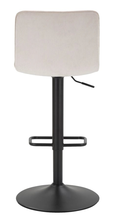 Sgabello Bar High Bianco 43x49,5x85,5 cm in Ferro e Compensato e Spugna e Poliestere Nero e Bianco