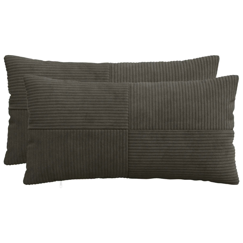 Federa 2 pcs ALMELO Antracite 40 x 80 cm corduroy 914623