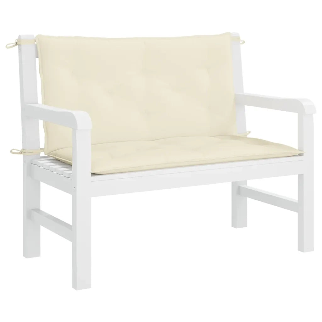 Cuscino per Panca Bianco Crema 100x(50+50)x7cm Tessuto Oxford 314994