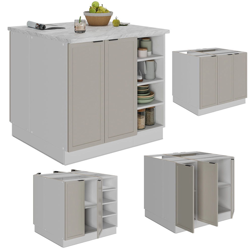 Vicco Isola cucina GrigioBeige 90 cm senza piano di lavoro