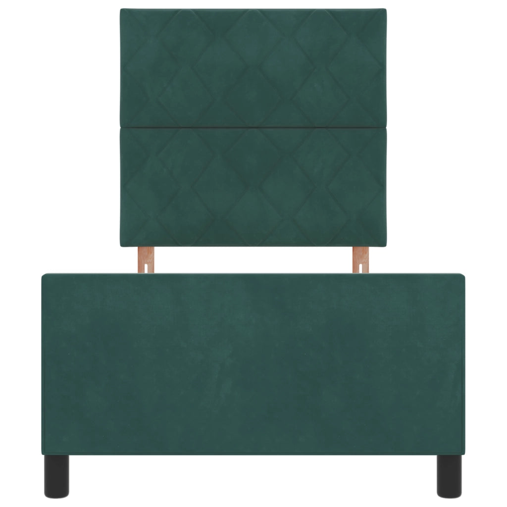 Struttura Letto Verde Scuro 90x190 cm Velluto