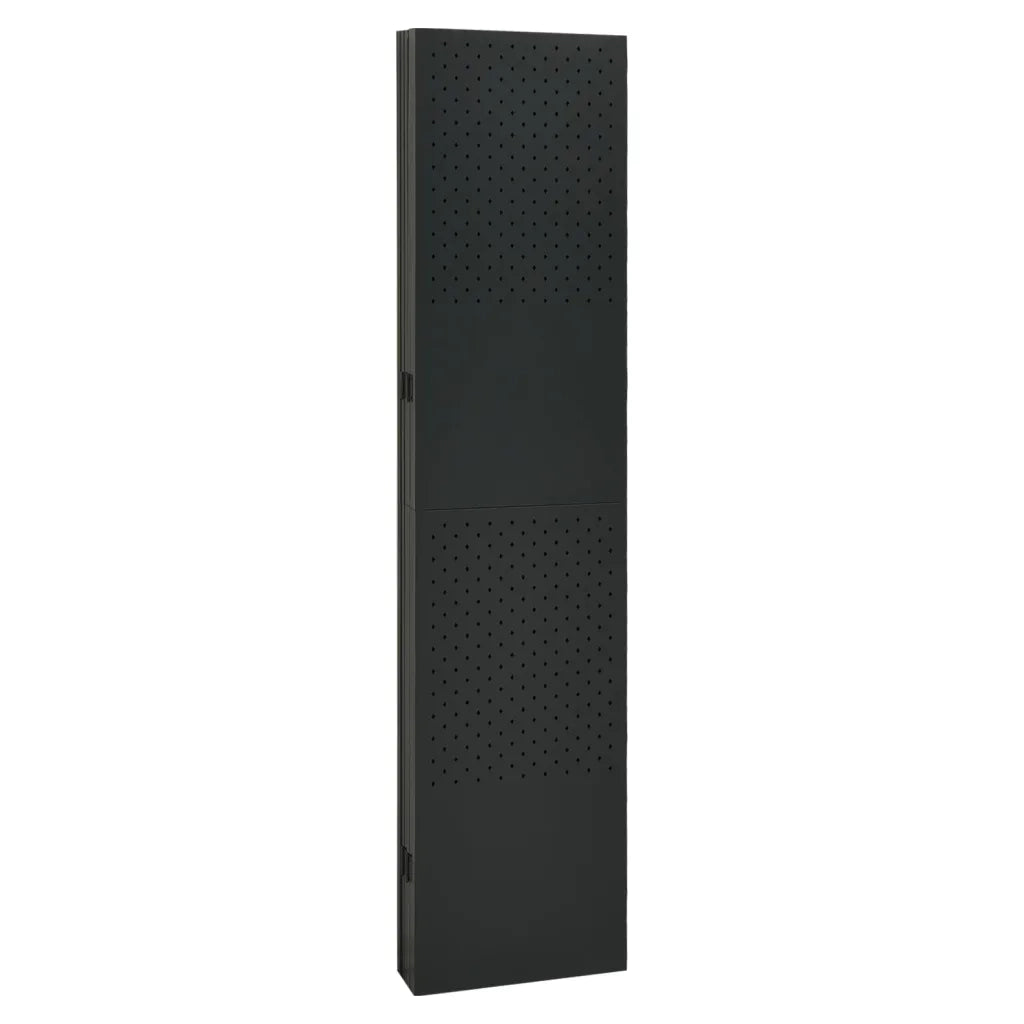 Paravento a 6 Pannelli Nero 240x180 cm in Acciaio 335904
