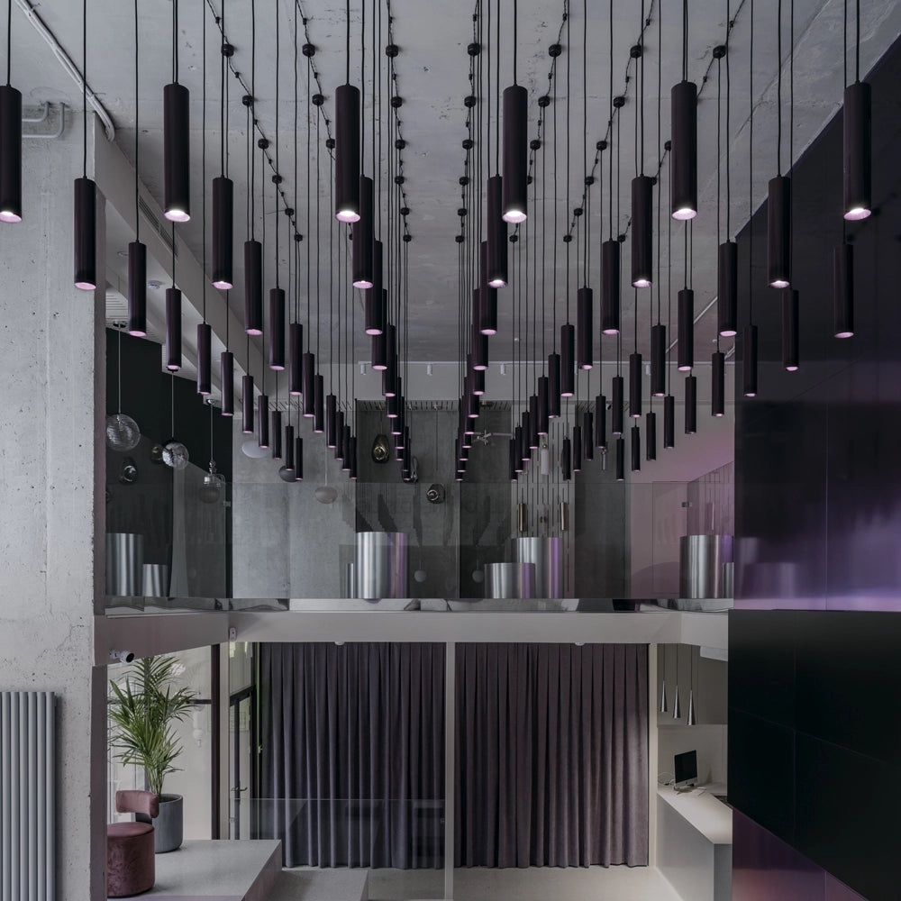 Maytoni Focus lampada a sospensione nera GU10 Ø6cm 30cm