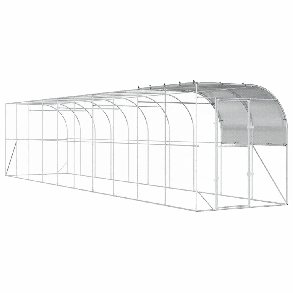 Gabbia per Polli Contro il Muro Argento 1000 x 200 x 215 cm 3434744