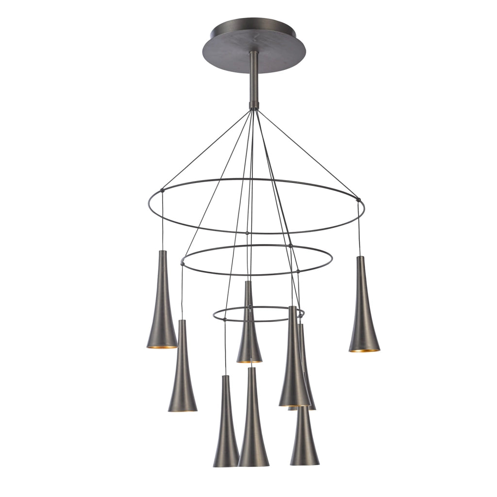 Lampadario Italux Luca LED 9 luci Ø75 caffè MD16115-9A