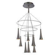 Lampadario Italux Luca LED 9 luci Ø75 caffè MD16115-9A