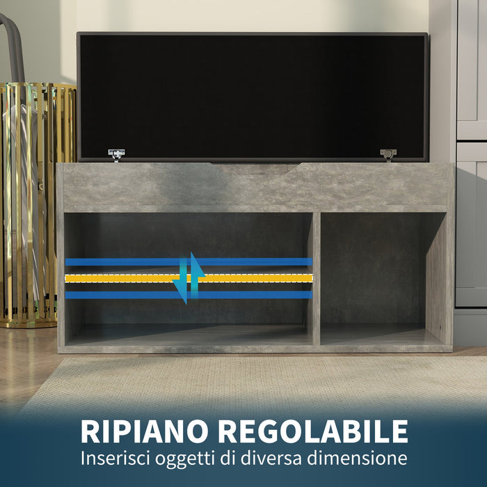 Panca Scarpiera Salvaspazioni con Vani a Giorno e a Scomparsa 80x30x45 cm Nero e Grigio