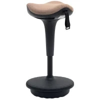 Sgabello oscillante, seduta regolabile, girevole, ergonomico, 34 x 34 x 68,5-83,5 cm, Marrone