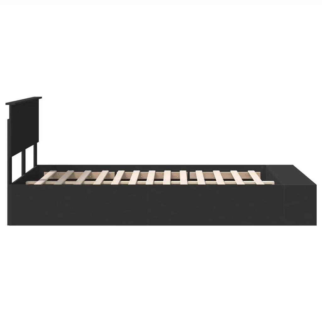 Letto matrimoniale | Letto per adulti | Struttura del letto Nero 135 x 190 cm Legno multistrato