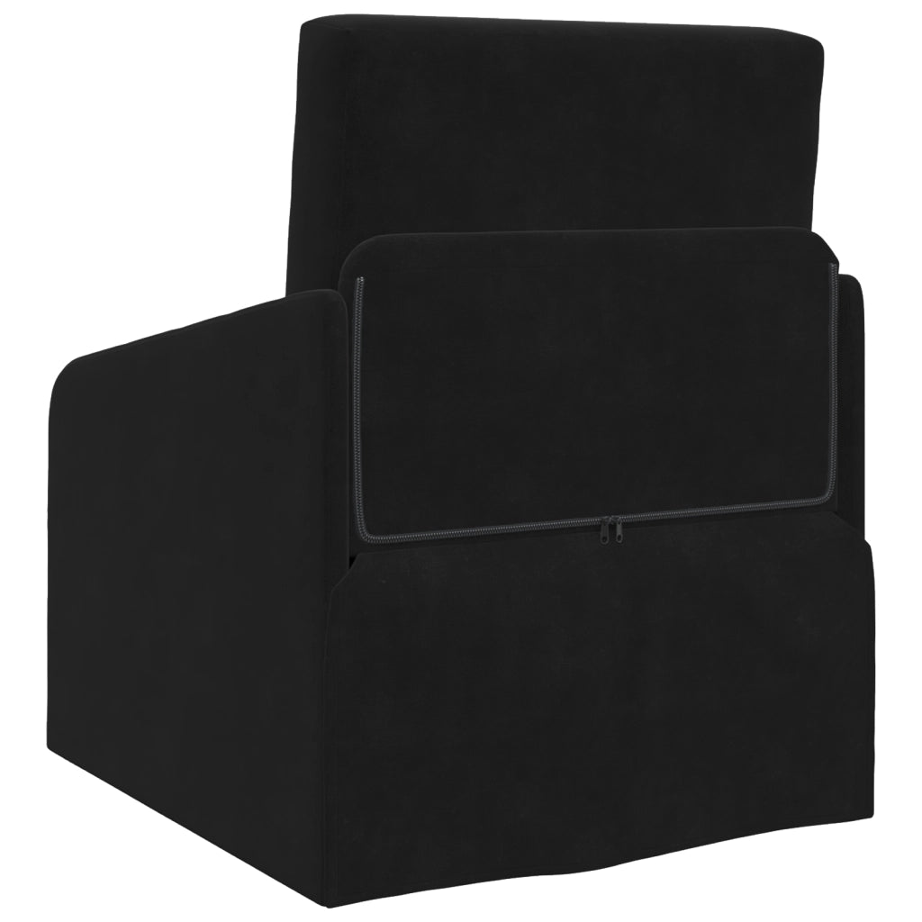 Divano Letto a Terra 2-in-1 Nero 65x80x83 cm in Velluto