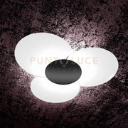 CLOVER APPLIQUE-PLAFONIERA D.100 CM 6 LUCI NERO 1114-100-NE